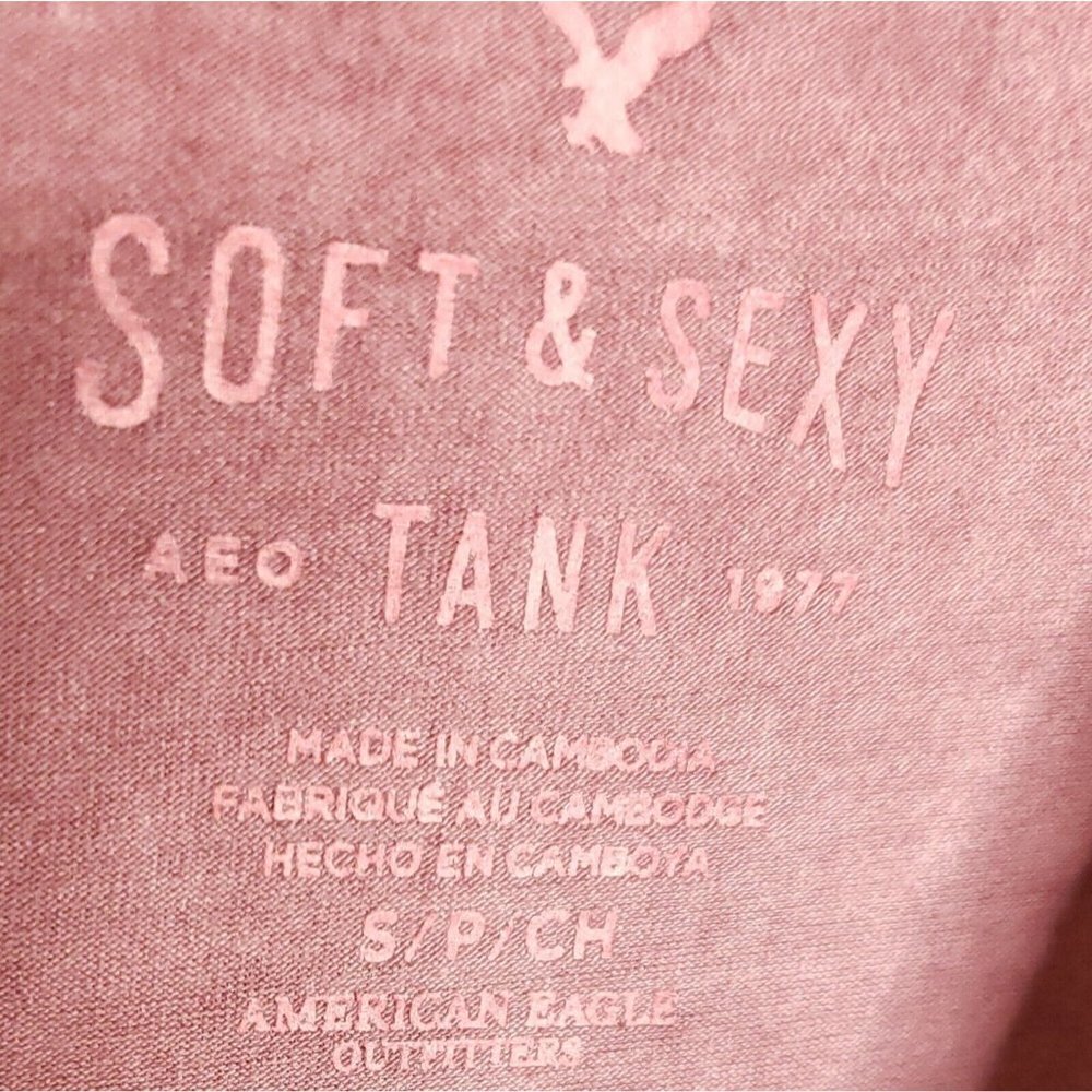 American Eagle Soft & Sexy Womens Mauve Pink Tye Die Swing Tank Top Small - Picture 4 of 6